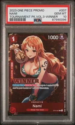 Nami Tournament Pack Vol. 3 Winner ST01-007 One Piece PSA 10 - Image 1