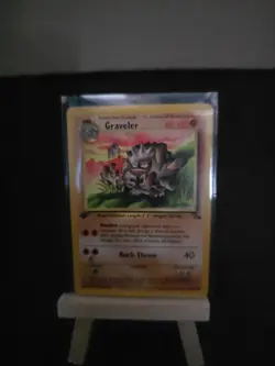Pokemon TCG Graveler Fossil, 1st Edition Uncommon Card 37/62 LP Condition - Image 1