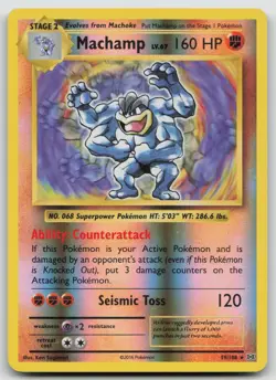 Pokemon Card Machamp REVERSE HOLO Rare XY - Evolutions 59/108 - Image 1