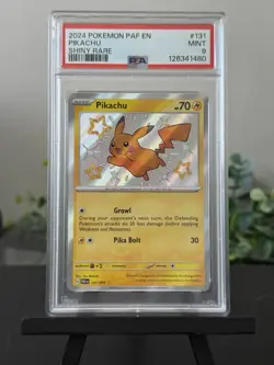 Pokemon Pikachu TCG Holo Shiny Rare Card Paldean Fates 131/091 PSA 9 - Image 1