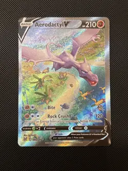 Pokemon Aerodactyl V 180/196 Alt Art Holo Rare 2022 Lost Origin TCG Card - Image 1