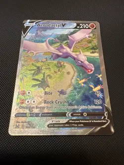 Pokemon Aerodactyl V 180/196 Alt Art Holo Rare 2022 Lost Origin TCG Card - Image 3