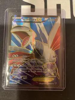 Pokemon TCG XY Base Set Skarmory EX Ultra Rare Full Art Holo Card 145/146 - Image 1