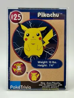 Pikachu - Burger King #25 | Pokemon Poketrivia Card (Mewtwo Strikes Back) - Image 1
