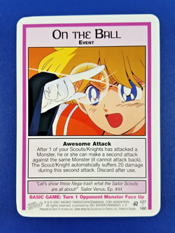 On The Ball #127 Rare - Premier Unlimited, Sailor Moon CCG card (2000 Dart) R - Image 1
