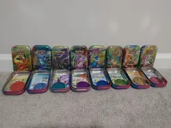 Prismatic Evolutions Tins Full Set Eeveelutions No Packs. Tin, Card, Coin - Image 1