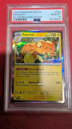 PSA MINT 10 Pawmot Staff Prerelease Promo 006 Graded Pokemon TCG Card English SV - Image 1