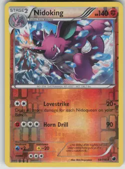 Pokemon TCG Nidoking Rare Reverse Holo Plasma Freeze 58/116 - Image 1
