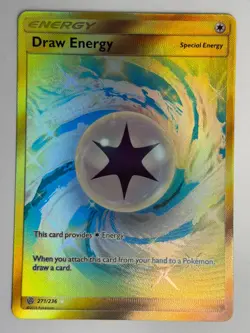 Draw Energy Holo Card 271/236 NM Cosmic Eclipse Pokemon Card Sun & Moon NM - Image 1