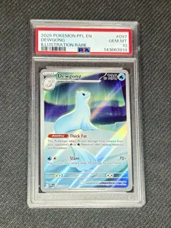 Pokemon TCG Dewgong Illustration Rare 097/094 Phantasmal Flames Holo PSA 10 2025 - Image 1