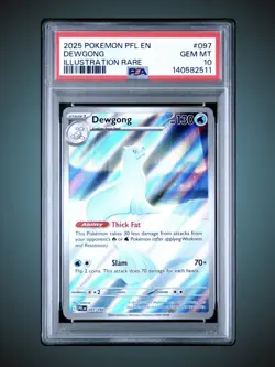 2025 POKEMON PFL EN-PHANTASMAL FLAMES ILLUSTRATION RARE #097 DEWGONG PSA 10 - Image 1