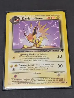 Dark Jolteon 1st Ed. Pokemon Card - 38/82 - Uncommon HP Team Rocket Vintage TCG - Image 1