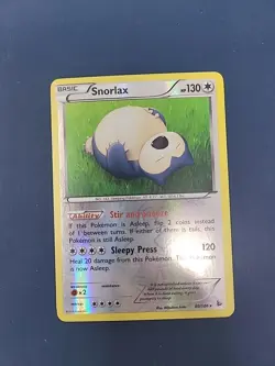 Pokemon Snorlax 80/106 Reverse Holo Rare XY Flashfire Lightly Played - Image 1