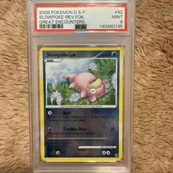 2008 Pokemon Diamond & Pearl Great Encounters Slowpoke Reverse Holo PSA 9 #82 - Image 1