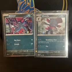 Sneasel 020 & Weavile 021 - Phantasmal Flames Cosmos Holo Promos Pokemon NM - Image 1