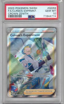 2023 POKEMON #GG59 COLRESS'S EXPERIMENT TRAINER FA CROWN ZENITH PSA 10 - Image 1