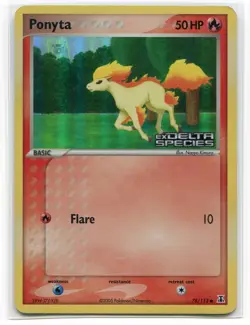 2005 Pokemon EX Delta Species Ponyta Reverse Holo #78/113 MP - Image 1