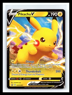 💥 Pokemon TCG Pikachu V SWSH Black Star Promos SWSH061 Holo Promo - Image 1