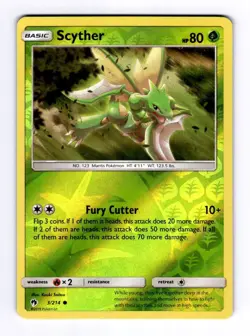 Scyther SM - Lost Thunder #3 (2018) Common Reverse Holo NM Pokemon - Image 1