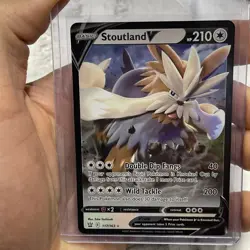 Stoutland V SWSH Battle Styles 117/163 Holo Ultra Rare Pokemon TCG NM Nintendo - Image 1