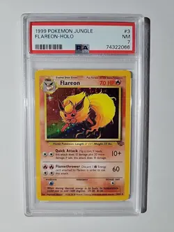 1999 POKEMON JUNGLE #3 FLAREON-HOLO PSA 7 - Image 1