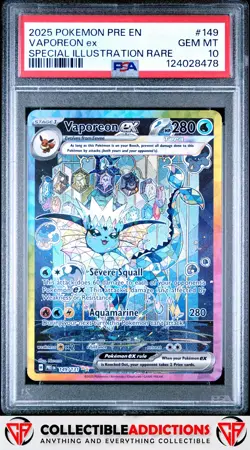 2025 Pokemon Prismatic Evolutions #149 Vaporeon Ex Special Illustration PSA 10 - Image 1