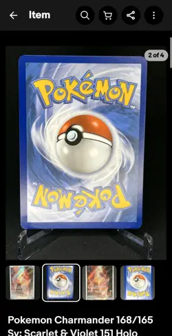 Charmander Pokemon Scarlet Violet 151 168/165 Illustration Rare Full Art Holo NM - Image 2