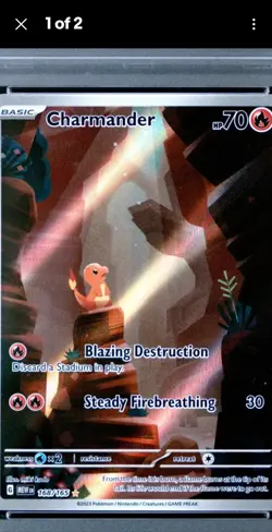Charmander Pokemon Scarlet Violet 151 168/165 Illustration Rare Full Art Holo NM - Image 3
