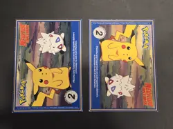 2x Pokemon Burger King Pikachu #25 PokeTrivia 1 Perforated 1 Smooth Promo 1999 - Image 4