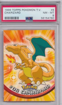 Pokemon-1999 TOPPS Pokemon T.V. Charizard PSA 8 (547) - Image 1
