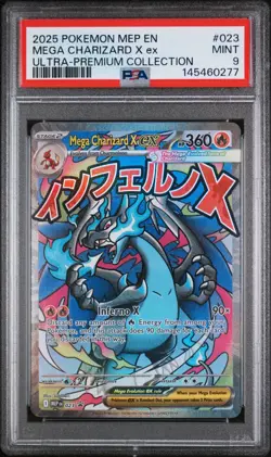 2025 POKEMON BLACK STAR PROMO 023 MEGA CHARIZARD X EX - PSA 9 - Image 1