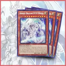 YuGiOh ARMED DRAGON LV10 WHITE x3 | SGX4-ENE01 SECRET RARE 1st Edition - Image 1