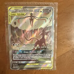 Pokemon Espeon & Deoxys GX TAG TEAM Promo Holo SM240 Card HP 260 - Image 1