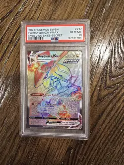 Pokemon TCG Evolving Skies Rayquaza VMAX Rainbow Secret Rare Card 217/203 PSA 10 - Image 1