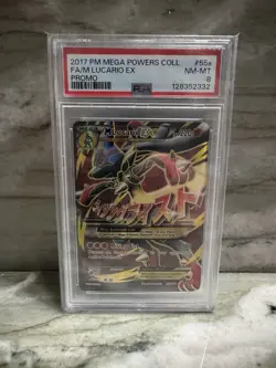 Pokemon TCG M Lucario EX Promo Card 55a/111 PSA 8 NM-MT - Image 1