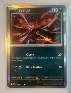 Yveltal 088/132 Reverse Holo ME01: Mega Evolution Pokemon Card English NM (L) - Image 1