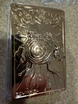 1999 Burger King Pokemon Poliwhirl Card Gold Plated with Ball & Certificate - Image 3