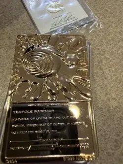 1999 Burger King Pokemon Poliwhirl Card Gold Plated with Ball & Certificate - Image 4