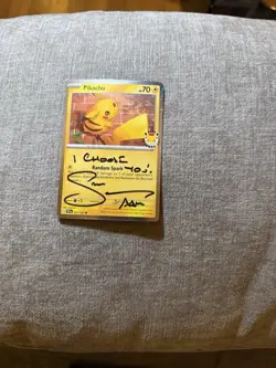 Pokemon TCG Pikachu Holo Swirl Pokemon Day 2026 Card Signed By Sarah Natochenny - Image 2