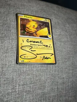 Pokemon TCG Pikachu Holo Swirl Pokemon Day 2026 Card Signed By Sarah Natochenny - Image 3
