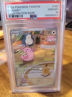 Pokemon TCG Chansey Illustration Twilight Masquerade Card 187/167 PSA 10 - Image 2