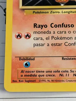 Pokemon Vulpix Base Set 68/102 Spanish 1999-2000 Spain Print Fire Type Card - Image 5