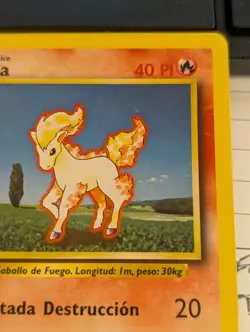 Pokemon Ponyta Base Set 60/102 Spanish 1999-2000 Spain Print Fire Type Card - Image 3