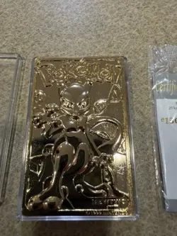 Pokemon Mewtwo 23k Gold Plated Trading Card Burger King Promo 1999 Pokeball - Image 2