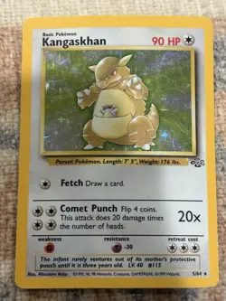 Pokemon Card Kangaskhan 5/64 Holo Rare Jungle Set WOTC 1st Edition LP - Image 1