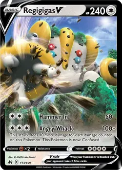 Regigigas V 113/159 Ultra Rare Holo Crown Zenith Pokemon Card - Image 1