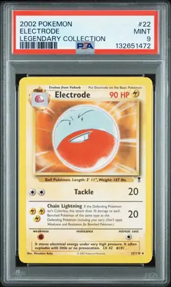 2002 Pokemon Legendary Collection 22 Electrode Non Holo PSA 9 Card MINT NEW CERT - Image 1