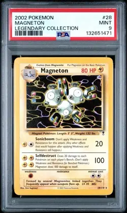2002 Pokemon Legendary Collection #28 Magneton Non Holo PSA 9 Card MINT NEW CERT - Image 1