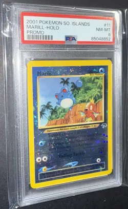 2001 Pokemon Southern Islands Promo #11 MARILL Swirl 🌀 English Holo PSA 8 - Image 2