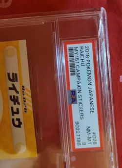 PSA 8 NEAR MINT-MINT POKEMON Japanese 151 Stickers Raichu #26 *Cracked Top* - Image 2